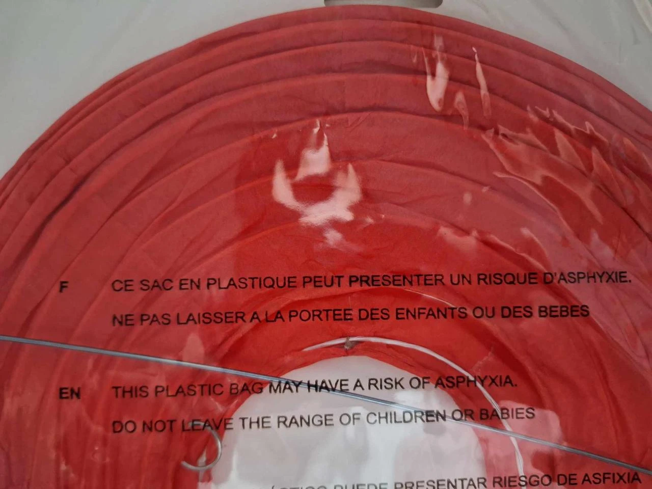 Lanterne en papier – Rouge – 25 cm – Neuve sous blister – photo 2